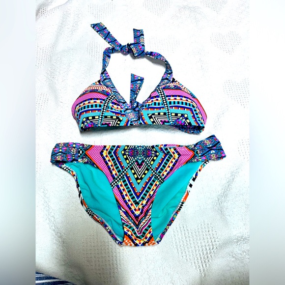 Jessica Simpson Other - Colorful Jessica Simpson Bikini Two Piece Swimwear Size Large